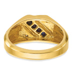 14k Mens Square Gemstone and Diamond Satin Ring Mounting, Mounting Only - Sophia Jewelers
