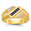 14k Mens Square Gemstone and Diamond Satin Ring Mounting, Mounting Only - Sophia Jewelers