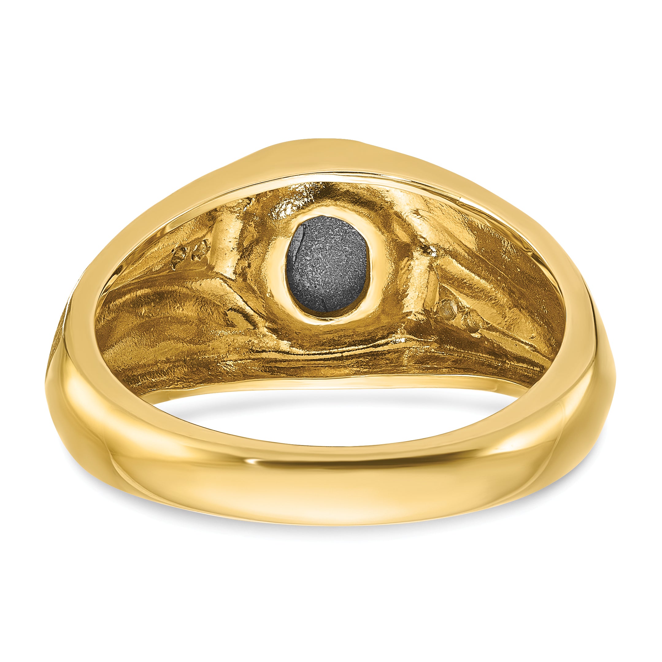 10k Men's Satin Black Star Sapphire and Diamond Complete Ring