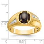 14k Mens Satin Oval Gemstone and Diamond Ring Mounting, Mounting Only - Sophia Jewelers