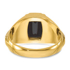 14k Two-tone Mens Satin Barrel Onyx and Diamond Ring Mounting, Mounting Only - Sophia Jewelers
