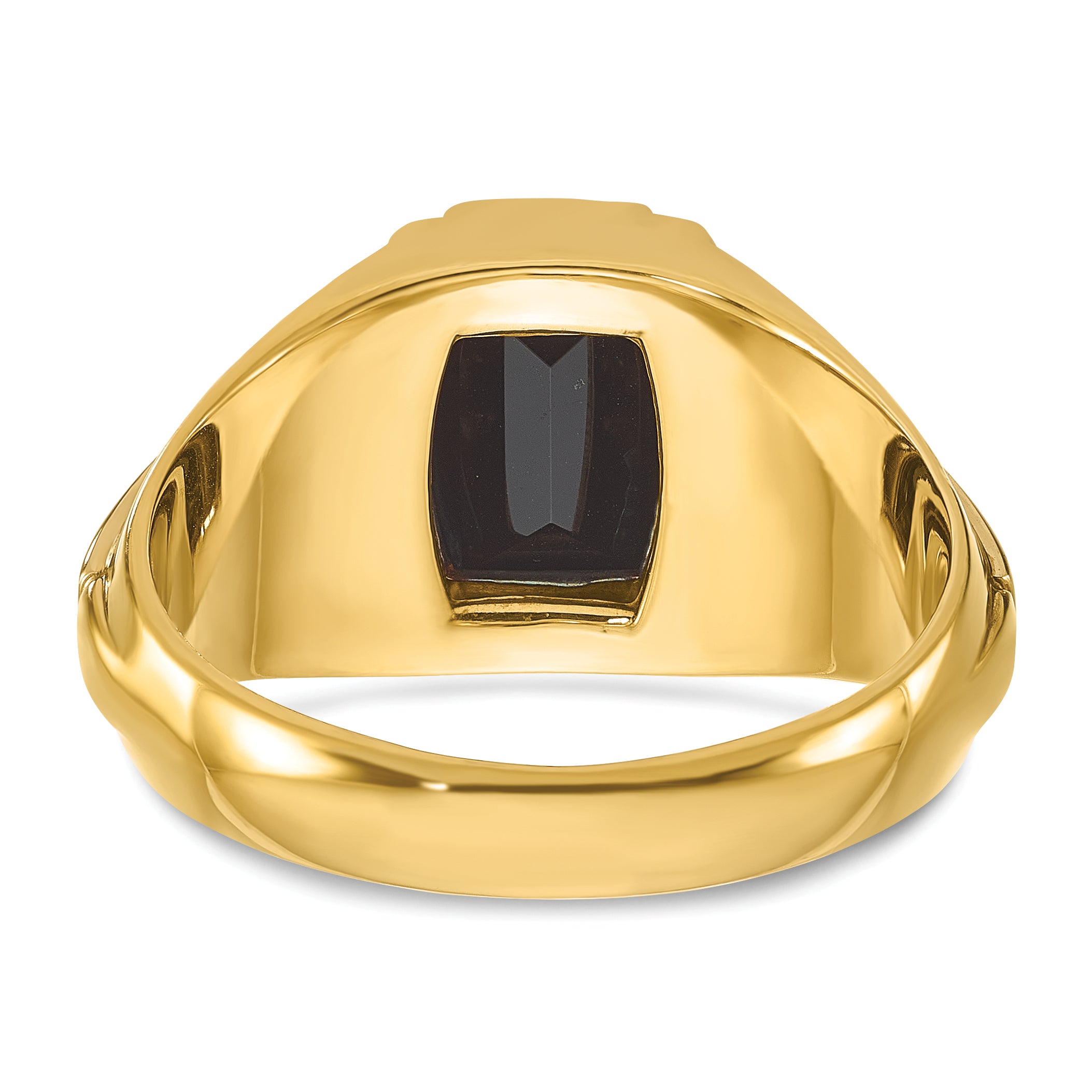 14k Two-tone Mens Satin Barrel Onyx and 1/10 carat Diamond Complete Ring - Sophia Jewelers
