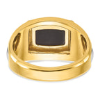 10k Two-tone Men's Onyx Complete Ring