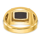 14k Two-tone Mens Rectangle Onyx Ring Mounting, Mounting Only - Sophia Jewelers