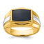14k Two-tone Mens Rectangle Onyx Ring Mounting, Mounting Only - Sophia Jewelers