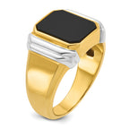 14k Two-tone Mens Octagon Onyx Ring Mounting, Mounting Only - Sophia Jewelers
