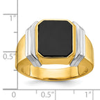 14k Two-tone Mens Octagon Onyx Ring Mounting, Mounting Only - Sophia Jewelers