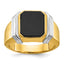 14k Two-tone Mens Octagon Onyx Ring Mounting, Mounting Only - Sophia Jewelers