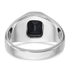 14k White Gold Men's Polished and Satin Gemstone Ring Mounting, Mounting Only - Sophia Jewelers