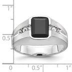 14k White Gold Men's Polished and Satin Gemstone Ring Mounting, Mounting Only - Sophia Jewelers