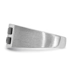 14k White Gold Mens Polished and Satin Onyx Ring Mounting, Mounting Only - Sophia Jewelers