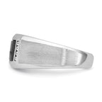 14k White Gold Mens Satin Rectangle Onyx and Diamond Ring Mounting, Mounting Only - Sophia Jewelers
