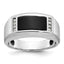 14k White Gold Mens Satin Rectangle Onyx and Diamond Ring Mounting, Mounting Only - Sophia Jewelers