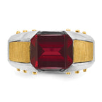 14k Two-tone Mens Barrel Gemstone and Diamond Ring Mounting, Mounting Only - Sophia Jewelers