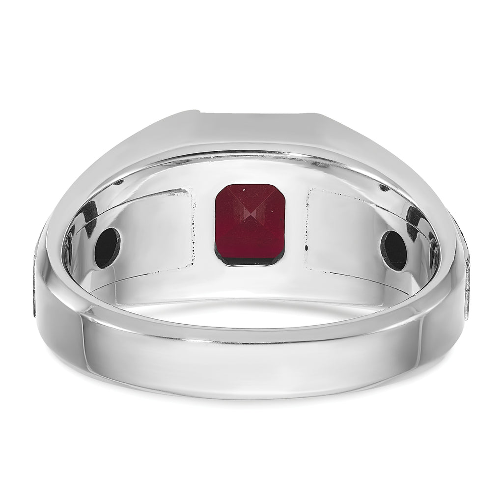 14k Two-tone Men's Polished and Satin Gemstone and Diamond Ring Mounting, Mounting Only - Sophia Jewelers