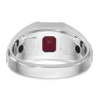 14k Two-tone Men's Polished and Satin Gemstone and Diamond Ring Mounting, Mounting Only - Sophia Jewelers