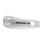 14k White Gold Polished Square Gemstone and Diamond Mens Ring Mounting, Mounting Only - Sophia Jewelers