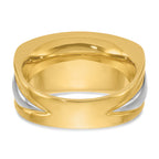 14k Two-tone Men's Polished and Grooved 7-Stone 3/4 Carat AA Quality Diamond Ring - Sophia Jewelers