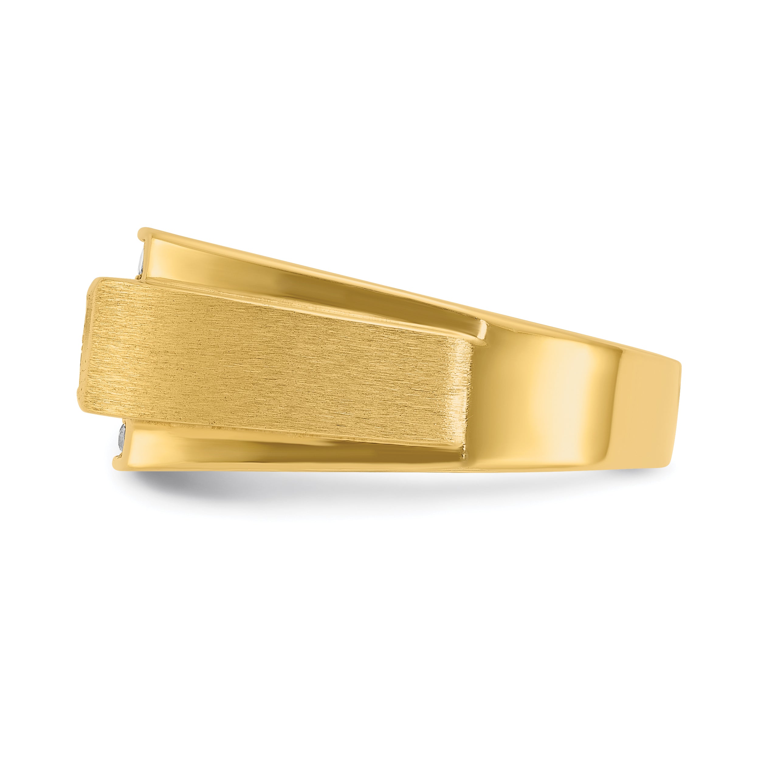 14k Mens Polished and Satin 3-Row Ring Mounting, Mounting Only - Sophia Jewelers