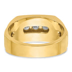 14k Mens Polished and Satin 3-Row Ring Mounting, Mounting Only - Sophia Jewelers