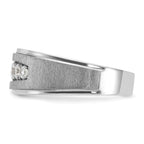 14k White Gold Polished and Brushed Five Stone Men's Ring Mounting, Mounting Only - Sophia Jewelers