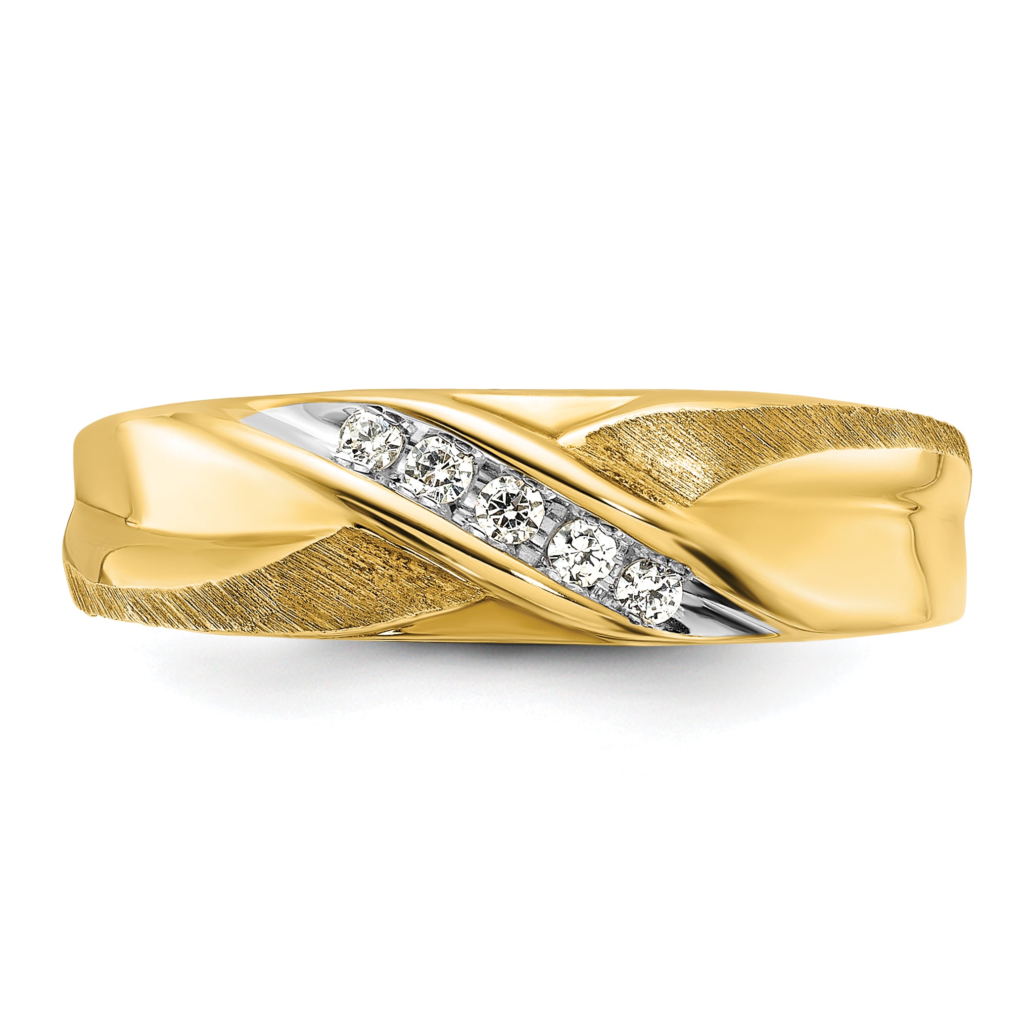 14k Polished and Satin Men's Ring Mounting, Mounting Only - Sophia Jewelers