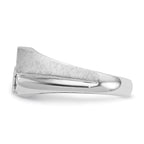 14k White Gold Mens Polished and Satin 3-Stone Ring Mounting, Mounting Only - Sophia Jewelers