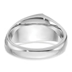 14k White Gold Mens Polished and Satin 3-Stone Ring Mounting, Mounting Only - Sophia Jewelers