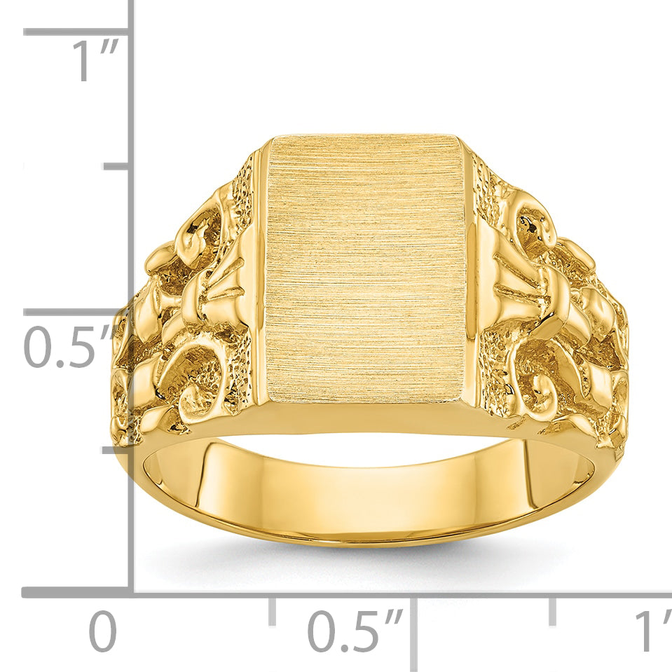 14k 13x9mm Men's Signet Ring