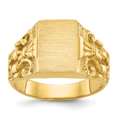 14k 13x9mm Men's Signet Ring