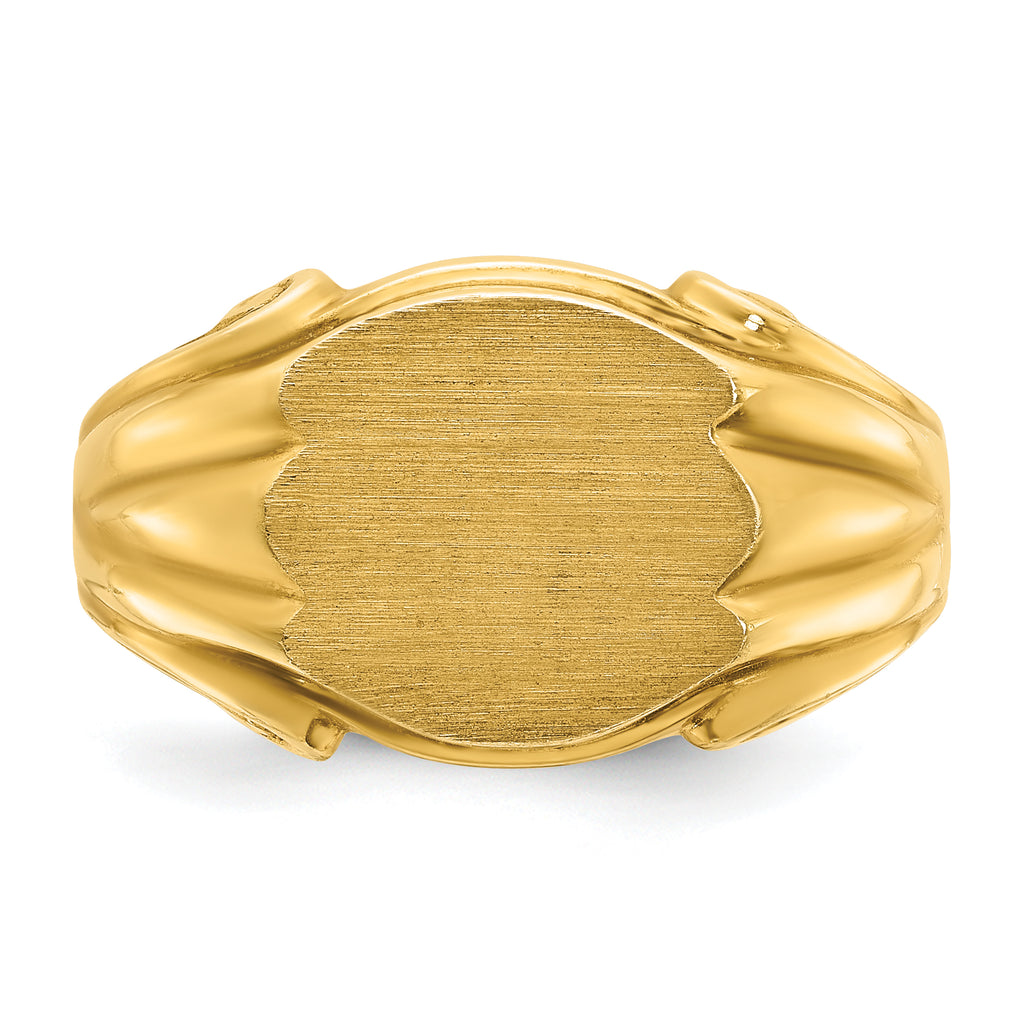 14k 12x10mm Men's Signet Ring