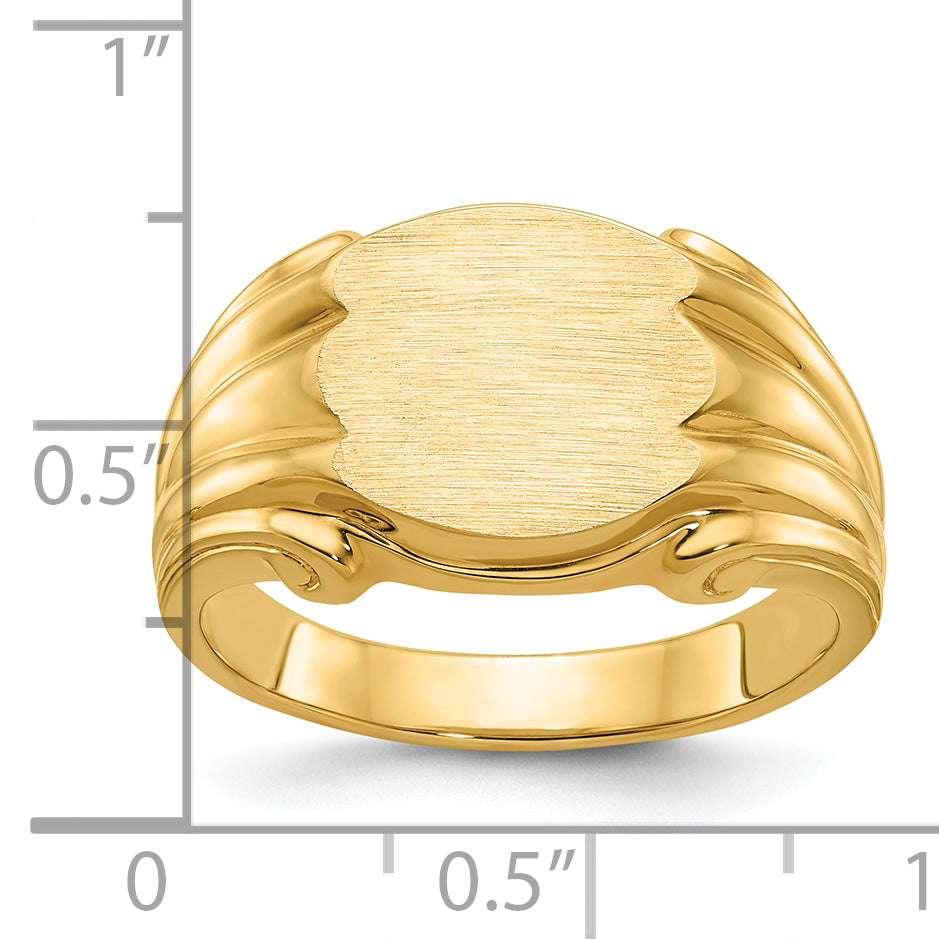 14k 12x10mm Men's Signet Ring