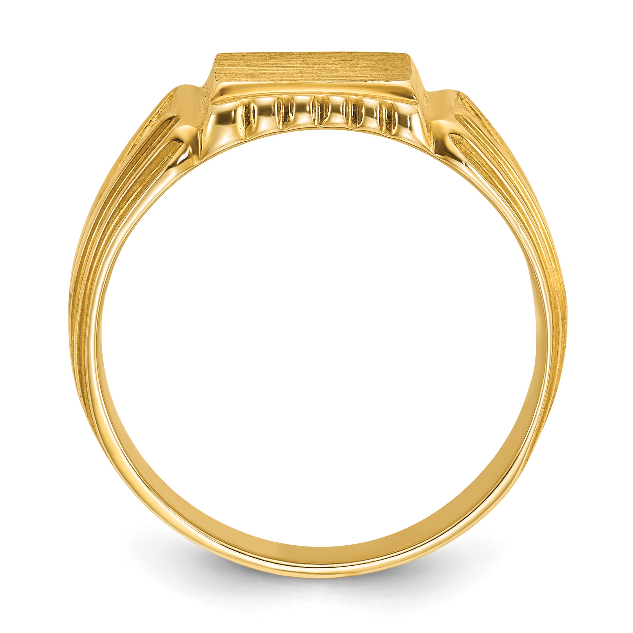 14k 10x10mm Men's Square Signet Ring