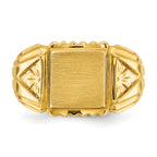 14k 10x10mm Men's Square Signet Ring