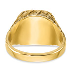 14k 14.8x14.8mm Men's Cushion Signet Ring
