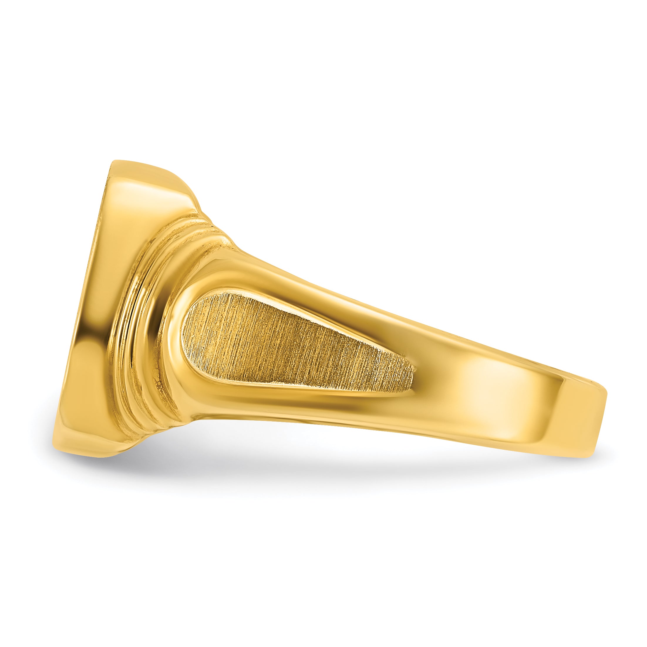 14k 14x12mm Men's Cushion Signet Ring
