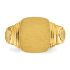 14k 14x12mm Men's Cushion Signet Ring