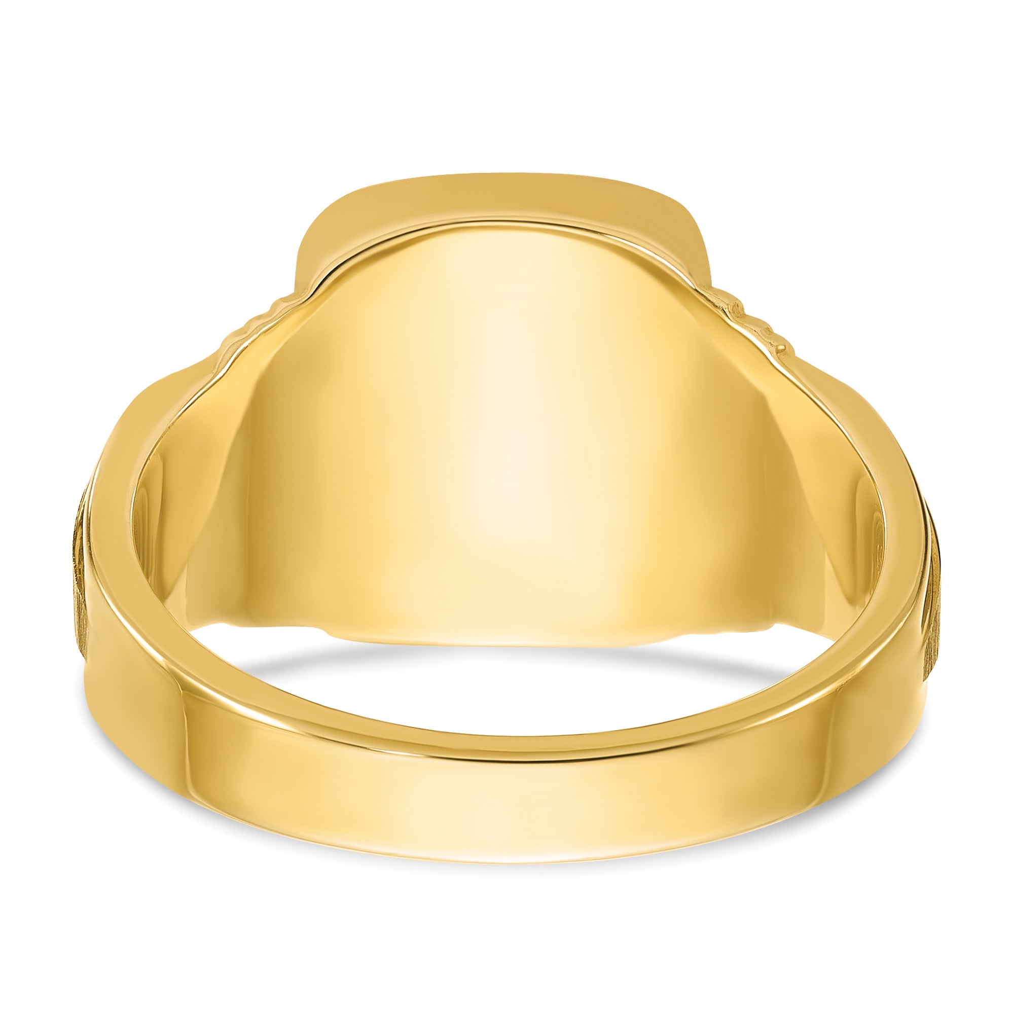 14k 14x12mm Men's Cushion Signet Ring
