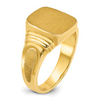 14k 14x12mm Men's Cushion Signet Ring