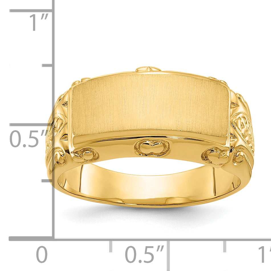 14k 15x7mm Men's Signet Ring
