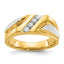 14k Two-tone Men's Polished Satin and Grooved 4-Stone 1/4 Carat AA Quality Diamond Ring - Sophia Jewelers