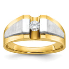 14k Two-tone Mens Polished and Satin Diamond Ring Mounting, Mounting Only - Sophia Jewelers