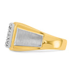 14k Two-tone Mens Polished and Satin Cluster Ring Mounting, Mounting Only - Sophia Jewelers