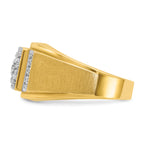 14k Two-tone Mens Polished and Satin Cluster Ring Mounting, Mounting Only - Sophia Jewelers