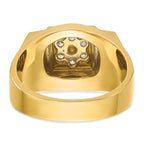 14k Two-tone Mens Polished and Satin Cluster Ring Mounting, Mounting Only - Sophia Jewelers