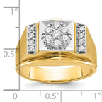 14k Two-tone Mens Polished and Satin Cluster Ring Mounting, Mounting Only - Sophia Jewelers