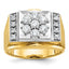 Men's Lab-Grown Diamond Cluster Ring in 14K Two-Tone Gold, 2.65mm (1 ct. tw.), Size 10 - Sophia Jewelers