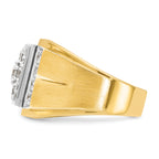 14k Two-tone Mens Polished and Satin Cluster Ring Mounting, Mounting Only - Sophia Jewelers