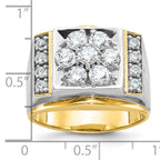 14k Two-tone Mens Polished and Satin Cluster Ring Mounting, Mounting Only - Sophia Jewelers