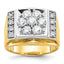 Men's Lab-Grown Diamond Cluster Ring in 14K Two-Tone Gold, 2.65mm (1 1/2 ct. tw.), Size 10 - Sophia Jewelers